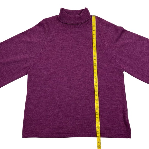 Eileen Fisher Purple Merino Wool Short Sleeve Sweater Turtleneck Lagenlook Sz M - Picture 10 of 11